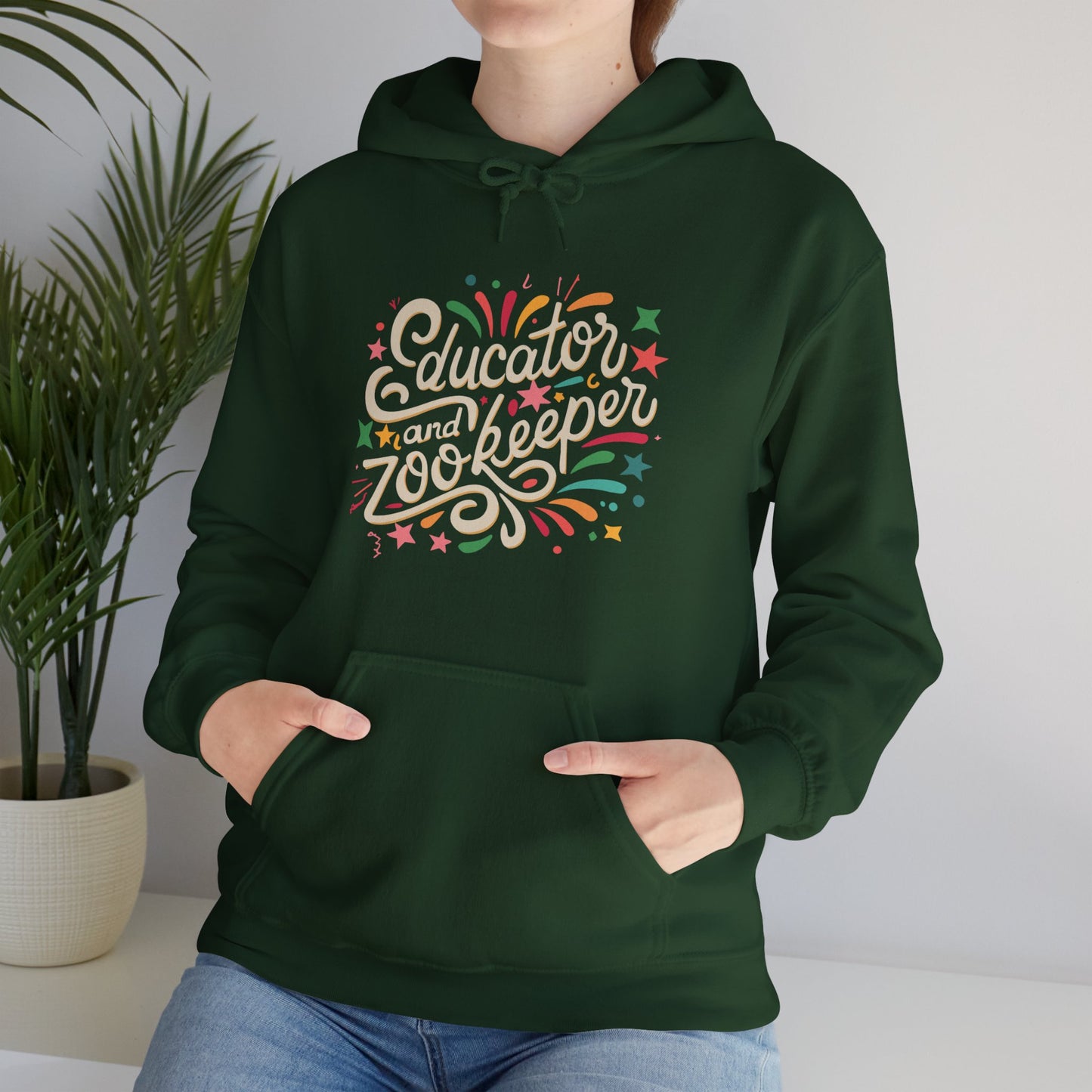 Teacher Hoodie - "Educator and Zookeeper"